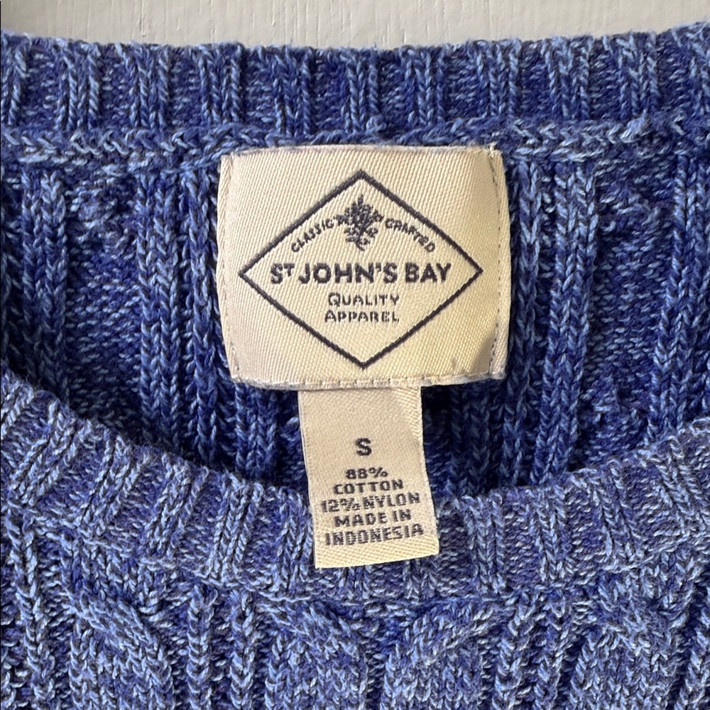 St. John's Bay Blue Cable Knit Sweater - Picture 2 of 3